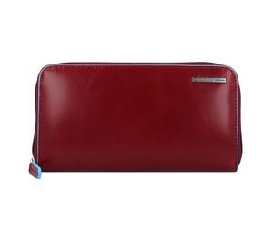 Piquadro Portafoglio quadrato blu RFID in pelle 19 cm rosso