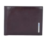 Piquadro Portafoglio quadrato in pelle blu 12,5 cm marrone