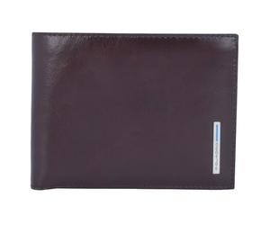 Piquadro Portafoglio quadrato in pelle blu 12,5 cm marrone