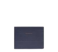 PIQUADRO - Portafoglio uomo con portamonete - Pelle di alta qualità - Colore Blu - Elegante