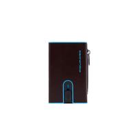 Porta banconote con porta monete e carte di credito con sistema scorrevole Piquadro Blue Square, moro - Tabella Colori: Marrone Scuro