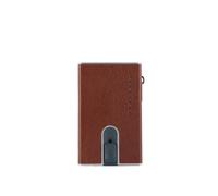 Porta carte di credito in metallo con porta banconote e zip cuoio - Tabella Colori: Marrone