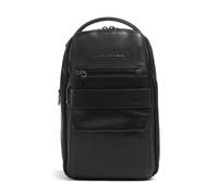 Piquadro Solm Borsa sling nero, pelle granulata, uomo