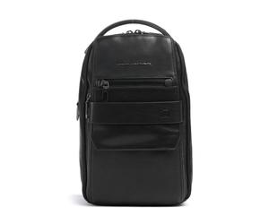 Piquadro Solm Borsa sling nero, pelle granulata, uomo