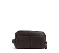 Piquadro Wollem Borsa da toilette marrone scuro, pelle, 25 x 14 x 10cm