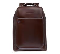 PIQUADRO - Zaino da Viaggio - Blue Square - Fast-Check - Porta PC 15,6" - In Pelle - Uomo - Colore Mogano