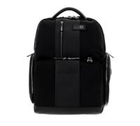 PIQUADRO - Zaino Fast-Check Porta PC 15,6" in Pelle e Tessuto - Colore Nero- Uomo