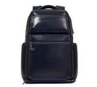 PIQUADRO - Zaino Grande PC 15,6" Blue Square in Pelle - Unisex - Blu Notte