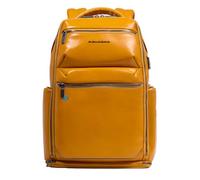 PIQUADRO - Zaino Grande PC 15,6" Blue Square in Pelle - Unisex - Giallo