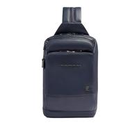 PIQUADRO - Zaino Monospalla Uomo in Pelle - Colore Blu - Personalizzabile ed Elegante