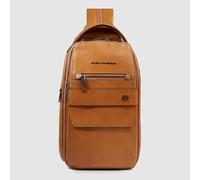 PIQUADRO Zaino monospalla uomo personalizzabile Uomo pelle beige