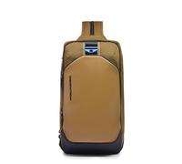 PIQUADRO Zaino monospalla uomo porta iPadmini Unisex tessuto/materiale bio-based senape