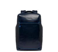 PIQUADRO - Zaino Porta PC 14" Blue Square - Pelle di Alta Qualità - Colore Blu Notte - Unisex