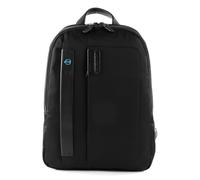 PIQUADRO Zaino porta PC, 14", Pelle e tessuto, Chevron/Nero