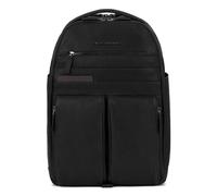 PIQUADRO Zaino porta PC, 15.6" in pelle, Nero