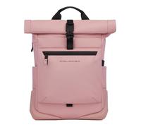 PIQUADRO - Zaino Roll-Top Porta PC 15,6" - Resistente all'Acqua - Tessuto Premium - Colore Rosa - Uomo