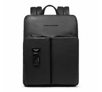 PIQUADRO - Zaino Slim Espandibile PC 14" Pelle - Uomo - Colore Nero