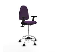 Piqueras y Crespo Aýna Sgabello alto per ufficio, ideale per officine meccaniche, con schienale regolabile in altezza e bracci 2D