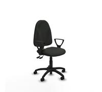 Piqueras y Crespo - La migliore sedia da lavoro Algarra, operativa con braccioli fissi, meccanismo asincrono, schienale regolabile in altezza e senza testiera per Home Office.