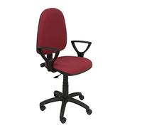 PIQUERAS Y CRESPO Modello 04CP - Sedia da ufficio ergonomica con meccanismo di contatto permanente e regolabile in altezza - Sedile e schienale imbottiti in tessuto BALI colore granato (BRACCIOLI FISSI INCLUSI)