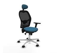 Piqueras y Crespo Sedia a giorquera con testiera fissa e supporto lombare 1D, ideale per 24 ore di utilizzo, peso massimo 120 kg, braccia 3D e schienale fisso in colore elegante