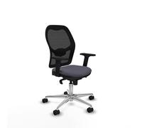 Piqueras y Crespo Sedia a giorquera in velluto per scrivania, ergonomica in legno, con schienale fisso, bracci 2D, supporto lombare 1D, meccanismo sincro 5 posizioni, 120 kg, 8 ore