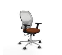 Piqueras y Crespo - Sedia amministrativa con bracci 2D, supporto lombare regolabile in altezza. Dotato di sincro/traslack e schiuma iniettata. con ruote 65 mm Parquet. Bianco/Marrone