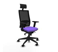 Piqueras y Crespo - Sedia da scrivania color crema fornelli per ufficio operativo, con bracci 2D, meccanismo sincro 5 posizioni, testiera fissa e supporto lombare regolabile.