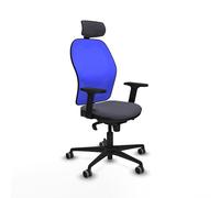 Piqueras y Crespo Sedia da ufficio con schienale fisso, testiera 2D, supporto lombare 1D, bracci 2D, meccanismo sincro a 5 posizioni, ideale per lavorare 24 ore e supporta fino a 120 kg