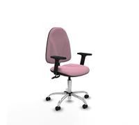 Piqueras y Crespo - Sedia da ufficio regolabile in altezza color crema con schienale regolabile in altezza e ruote in gomma, ideale per l'ufficio e l'uso quotidiano.