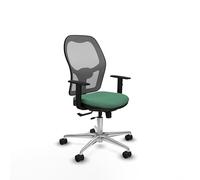 Piqueras y Crespo - Sedia girevole da scrivania con bracci 1D, supporto lombare regolabile in altezza. Dotato di sincro/traslack e schiuma iniettata. Grigio/Verde smeraldo