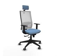 Piqueras y Crespo Sedia Scrivania confortevole Horna con schienale regolabile in altezza, testiera 2D, supporto lombare 1D e bracci 1D in colore crema