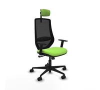 Piqueras y Crespo Sedie ergonomiche per calcolo mardi con schienale fisso, testiera 2D, supporto lombare 1D, bracci 1D e meccanismo sincro 4 posizioni, fino a 120 kg, 8 ore di utilizzo