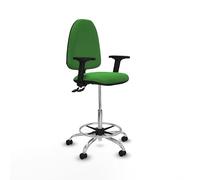 Piqueras y Crespo Sgabello Aýna: ideale per 4-6 ore di utilizzo, con schienale regolabile e braccioli 2D, sedia da ufficio alto o sgabello da scrivania