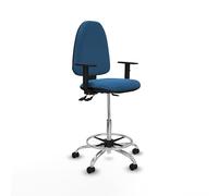 Piqueras y Crespo Sgabello Aýna Sgabello alto ergonomico per ufficio, ideale come sedia ad alta ricezione con schienale regolabile in altezza e bracci 1D, portata fino a 100 kg