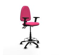 Piqueras y Crespo Sgabello Aýna: Sgabello ergonomico da ufficio, ideale per sedie di cassiere alte, sgabello alto da lavoro e officina meccanica, con schienale regolabile e braccioli 2D