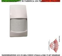 PIR 40 VR INFRAROSSO RADIO ANTIFURTO LYSA64 SENSORE MOVIMENTO DA INTERNO WIRELES