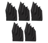 Piramidale Pannello Nero Poliuretano 5 Pezzi Fonoassorbente | Riduce Riverbero e Migliora l Assorbimento, Alta Densità, per Pareti e Giunti Porta, Stile Classico