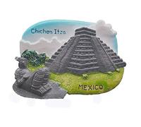 Piramide 3D di Chichen Itza Maya rovine Messico frigorifero magnete souvenir collezione regalo decorazione casa e cucina adesivo magnetico mestiere, Messico frigorifero magnete