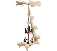 Piramide A Forma Di L 2 Ripiani Motivo Bergwichtel E Omino Natale 31x50x27cm New