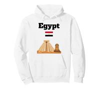 Piramide a gradini dell'Egitto e Sfinge Bandiera egiziana Souvenir da Viaggio Felpa con Cappuccio