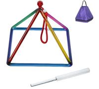 Piramide canora di cristallo di quarzo curativo con suono colorato, piramide cantante di cristallo arcobaleno con percussore di cristallo, cinghia for appendere e custodia for il trasporto(11inch)