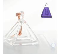 Piramide cantante in cristallo di quarzo con custodia for il trasporto resistente e due percussori, regalo for amici e famiglie (Color : With case, Size : 3inch)