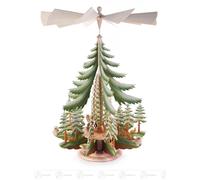 Piramide Con Cervi Grande, Colorato, per Candele D=14mm Bxhxt 47 Cmx71 Cmx47 CM