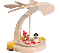 Piramide Con Fresco Mans Hxbxt = 18x22x22cm Nuovo Holzpyramide Decorazione