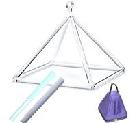 Piramide da canto in cristallo di quarzo trasparente Set di piramidi da canto in cristallo Strumento musicale curativo for accessori for la meditazione curativa del suono (Size : 12 inch+bag)
