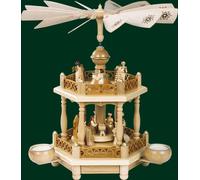 Piramide da Tavolo Christi Nascita Tealight Arte Popolare Erzgebirge Nuovo 16701