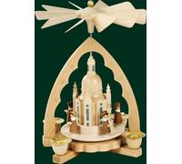 Piramide da Tavolo Dresdner Frauenkirche Arte Popolare Erzgebirge Nuovo 16313