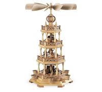 Piramide Da Tavolo Motivo Erzgebirge 3 Pezzi Naturale (LxPxH): 32x32x54cm NUOVO