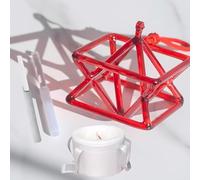 Piramide di canto di cristallo di quarzo rosso Mokaba Merkaba, strumento musicale di guarigione dei chakra perfetto, for meditazione curativa/Yoga/guarigione piramidale(7 inch+bag)
